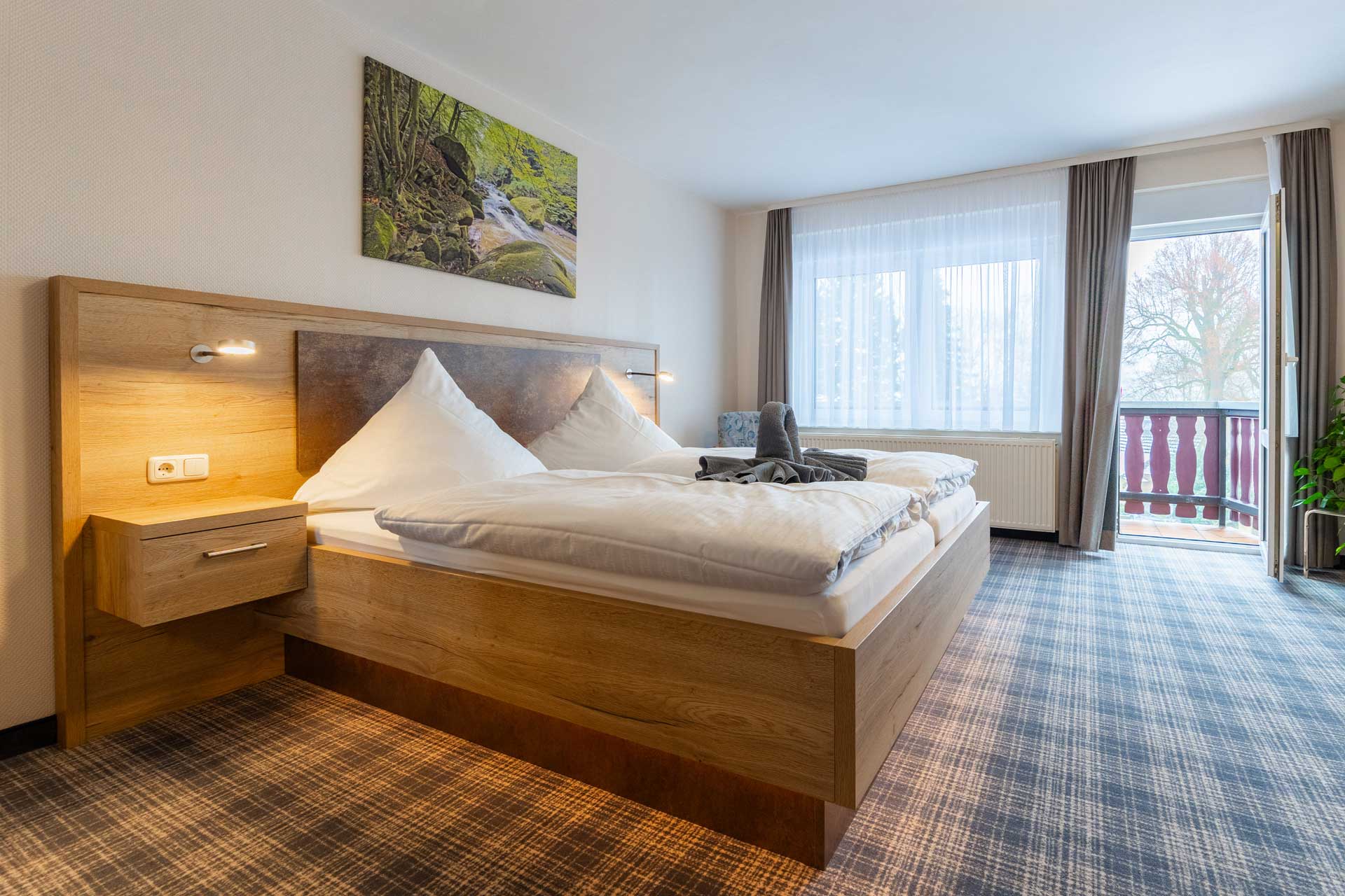 Hotel "Zur Aussicht" in Hohnstein - Doppelzimmer mit Balkon